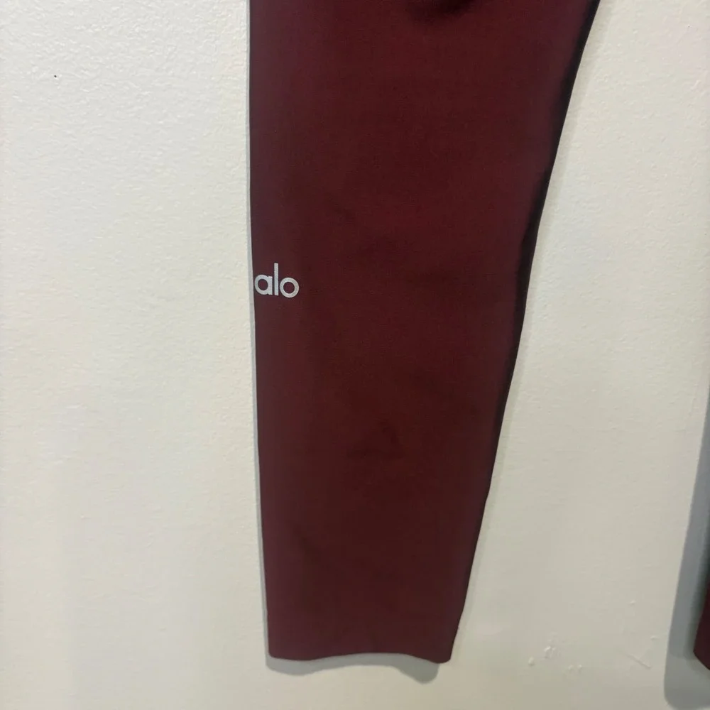 Alo Yoga Airlift Leggings Women S Burgundy Purple High Waist Activewear Tights